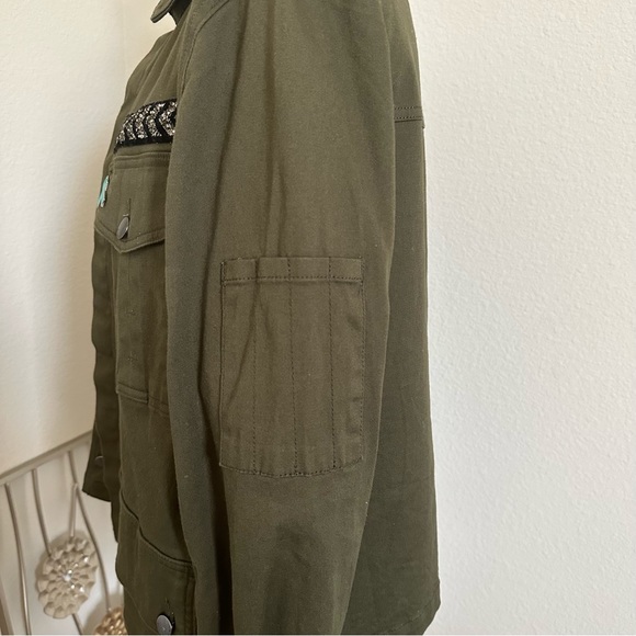 Rachel Roy Army Jacket with Reflective Tape M - Picture 3 of 5